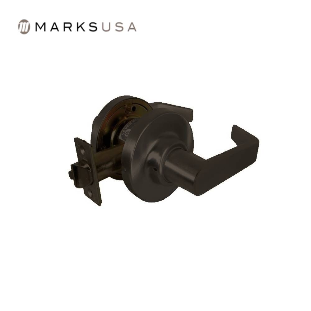 Marks USA - 195N - Passage Function Cylindrical Lock - Non-Keyed - American Lever - 3-7/16 Inch Rose Diameter - 2-3/4 Inch Backset - Non-Handed - F75 ANSI - Grade 1