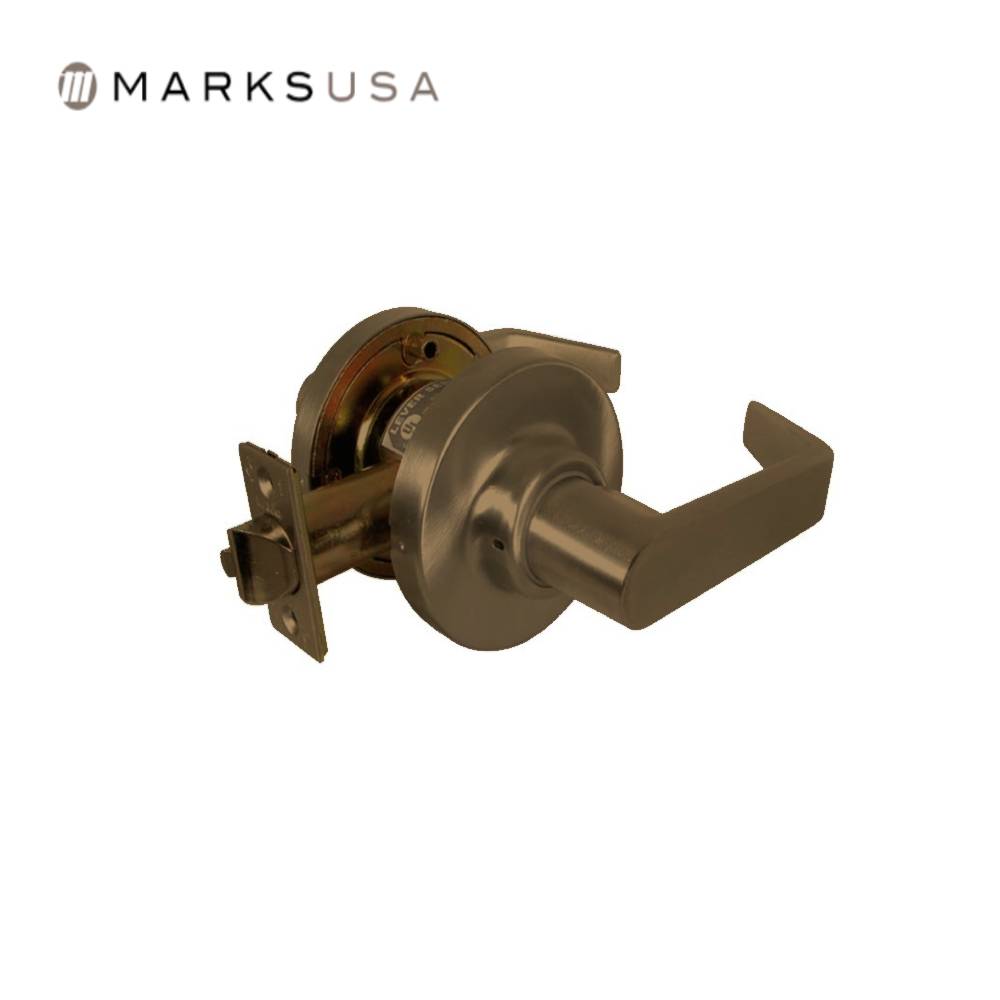 Marks USA - 195N - Passage Function Cylindrical Lock - Non-Keyed - American Lever - 3-7/16 Inch Rose Diameter - 2-3/4 Inch Backset - Non-Handed - F75 ANSI - Grade 1