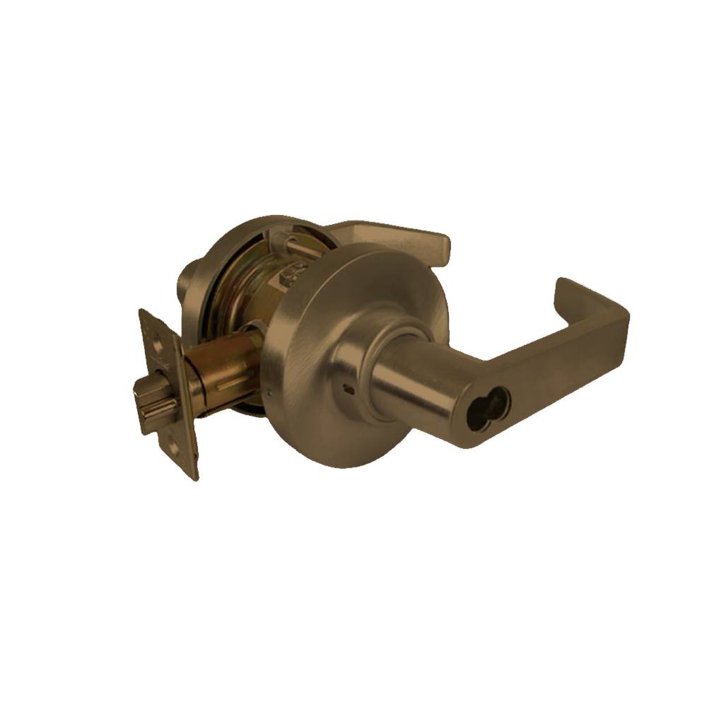 Marks USA - 195RF - Storeroom Function Cylindrical Lock - Schlage FSIC Less Core - American Lever 6-Pin - 3-7/16 Rose Diameter - 2-3/4 Backset - Non-Handed - F86 ANSI - Grade 1 - Satin Bronze Clear Coated