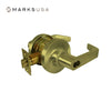 Marks USA - 195RF - Storeroom Function Cylindrical Lock - Schlage FSIC Less Core- American Lever 6-Pin - 3-7/16 Rose Diameter - 2-3/4 Backset - Non-Handed - F86 ANSI - Grade 1 - Bright Brass