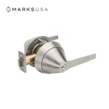 Marks USA - 195SSB-F8 - Entrance Cylindrical Lock - Anti-Ligature Knob - Key in Lever Cylinder - 3-13/16 Diameter Rose - Non-Handed - Grade 1 - Satin Stainless Steel