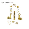 Marks USA - 21AC - Ornamental Iron Unilock Entrance Knob Mortise Lockset - Backset 2-1/2 Inch - 5 Pin - Double Cylinder - Bright Brass