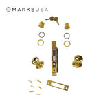 Marks USA - 22AC - Ornamental Iron Entrance Knob Mortise Lockset - Backset 2-1/2 Inch - 5 Pin - Double Cylinder - Bright Brass