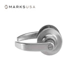 Marks USA - 295L - Privacy Function Cylindrical Lock - Non-keyed - Crescent Lever - 3-7/16 Rose Diameter - 2-3/4 Backset - Non-Handed - F76 ANSI - Grade 1 - Satin Chrome