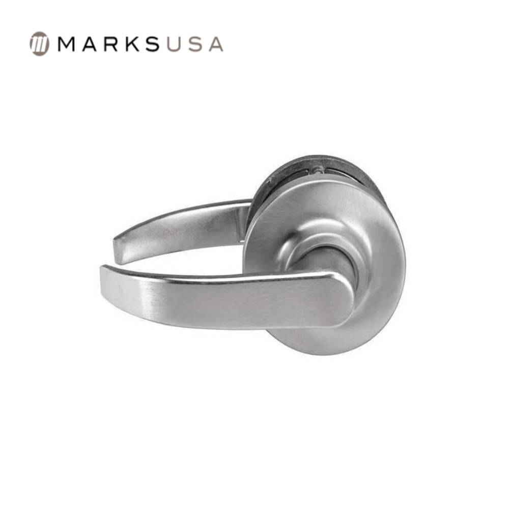 Marks USA - 295N - Passage Function Cylindrical Lock - Non-keyed - Crescent Lever - 3-7/16 Rose Diameter - 2-3/4 Backset - Non-Handed - F75 ANSI - Grade 1 - Satin Chrome