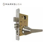 Marks USA - 5SS19B - Storeroom Mortise Cylinder Lock - Anti-Ligature Lever - Field Reversible - Grade 1 - Satin Stainless Steel