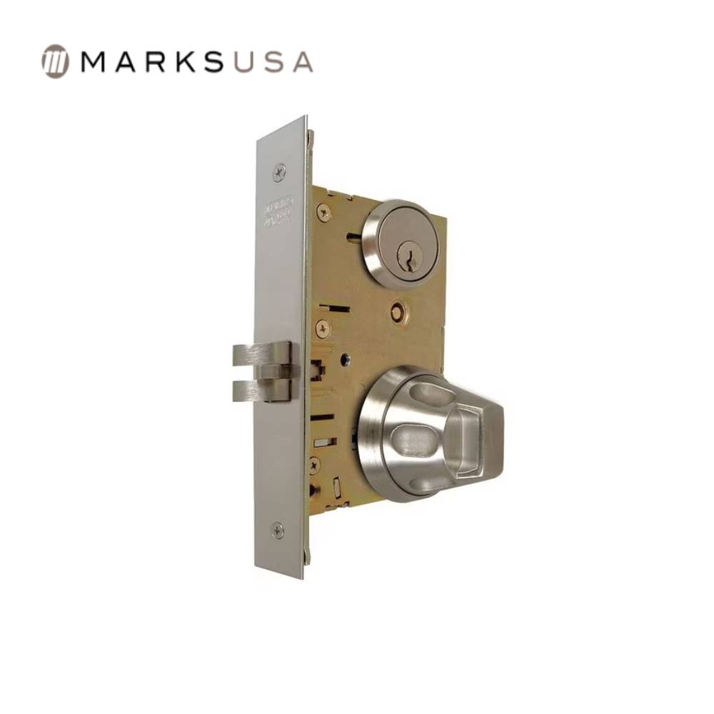 Marks USA - 5SS55AC - Store Door Mortise Cylinder Lock - Anti-Ligature Lever - Field Reversible - Grade 1 - Satin Stainless Steel