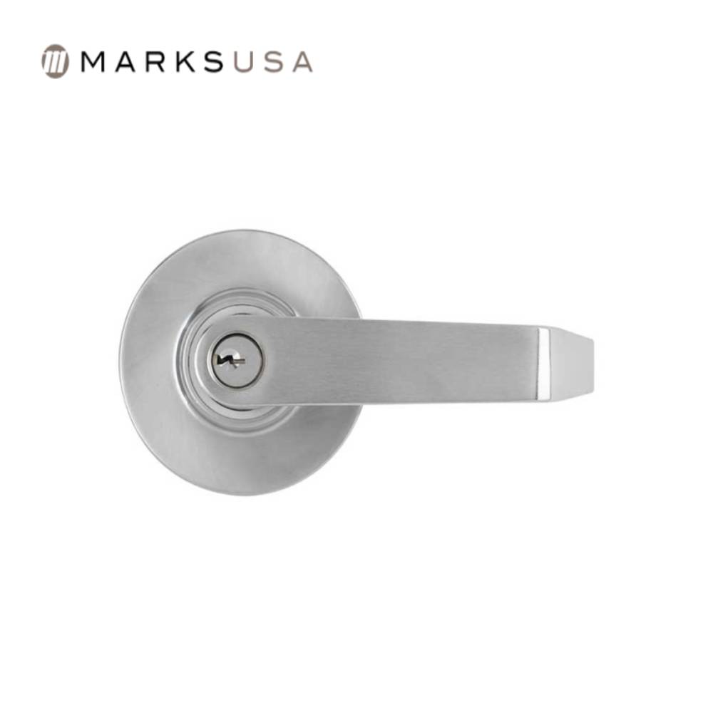 Marks USA - M195 - American Lever with Rose Exit Bar Trim - Non-Handed - Grade 1 - Satin Chrome