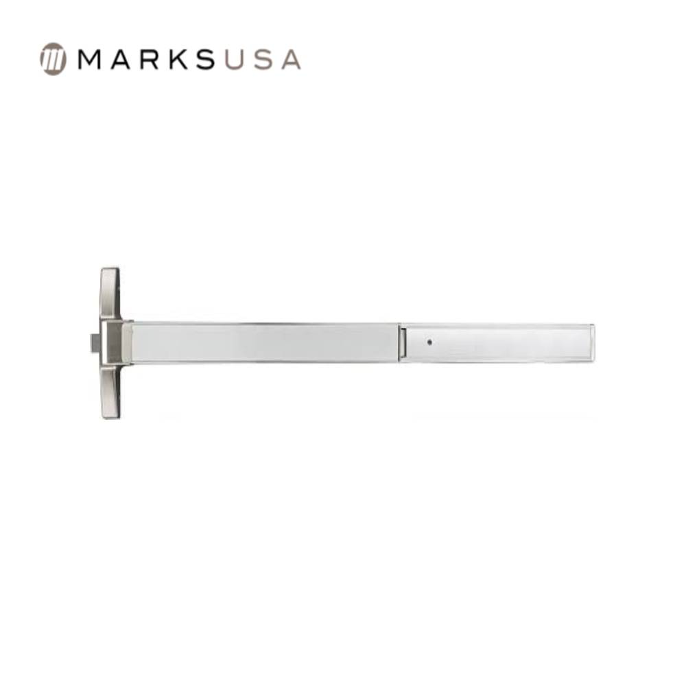 Marks USA - M8800-32D - Rim Exit Bar Narrow Stile Pushpad - 36" Device Exit Only - Hex Dogging - Non-Handed - Grade 1 - Satin Stainless Steel