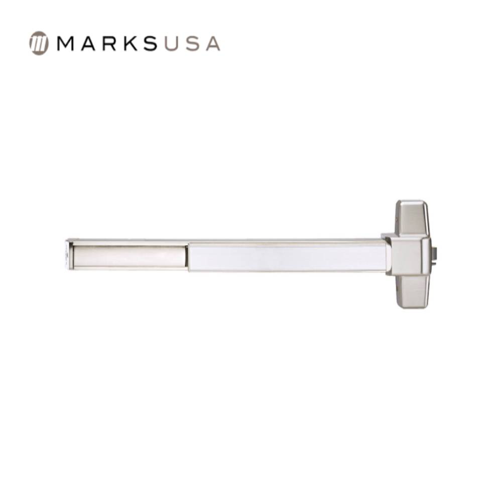 Marks USA - M9900F-32D-P6 - Rim Exit Bar Wide Stile Pushpad - 36 Fire-Rated Device - Less Dogging - Request to Exit Switch - Non-Handed - Grade 1 - Satin Stainless Steel Finish