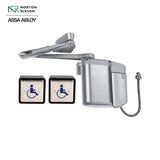 Norton - 5845-SQPB - ADAEZ PRO COMPLETE Door Operator Kit Push or Pull Side with Parallel or Regular Arm Door Operator and 2 Square Style Push Buttons - Grade 1 - 689 (Aluminum Painted)