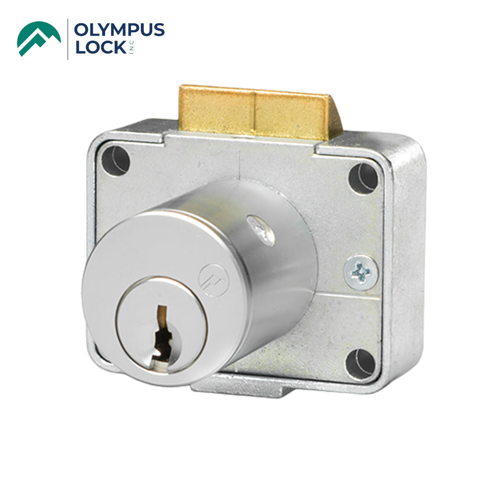 OLYMPUS LOCK - 996 - Cabinet Drawer Latch Lock - R Series - Optional Cylinder Length - Optional Keying - Optional Handed - US26D (Satin Chrome-626)