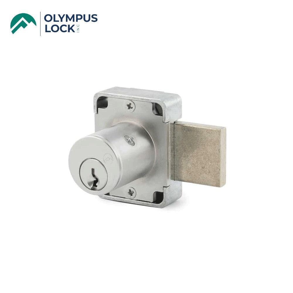 OLYMPUS LOCK - 100B - Weather Resistant Cabinet Deadbolt Door Lock - N Series - Optional Cylinder Length - Optional Keying - US26D (Satin Chrome-626)