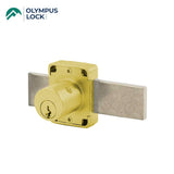 OLYMPUS LOCK - 100B - Weather Resistant Cabinet Deadbolt Door Lock - N Series - Optional Cylinder Length - Long Bolt - Optional Keying - US4 (Satin Brass-606)