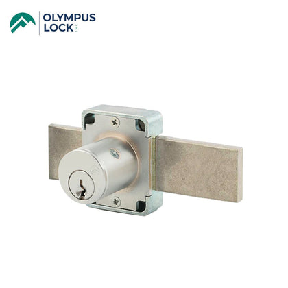 OLYMPUS LOCK - 100DR - Cabinet Deadbolt Door Lock - N Series - Optional Cylinder Length - Long Bolt - Optional Keying - US26D (Satin Chrome-626)