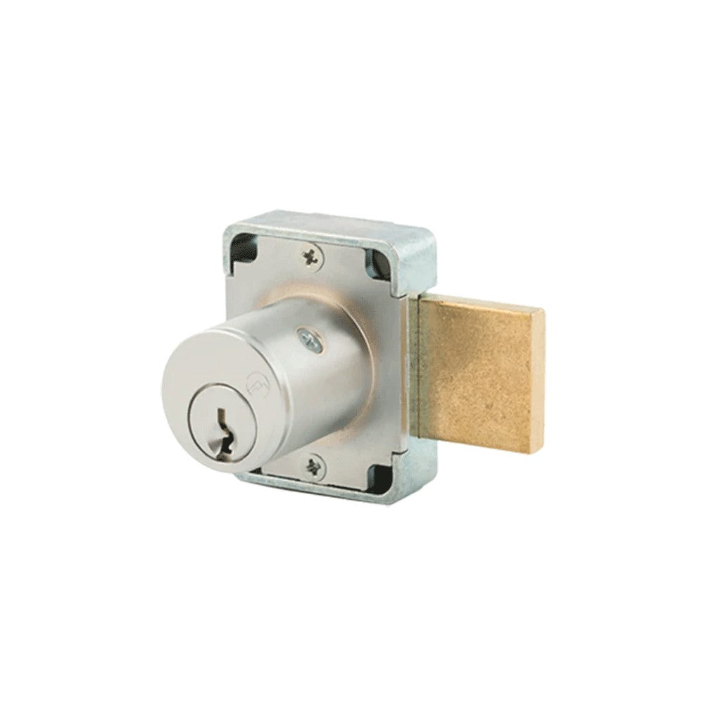 OLYMPUS LOCK - 100M - Cabinet Deadbolt Door Lock - MRI Function - Key-Retaining Optional Drawer - N Series - Optional Cylinder Length - Optional Keying - US26D (Satin Chrome-626)