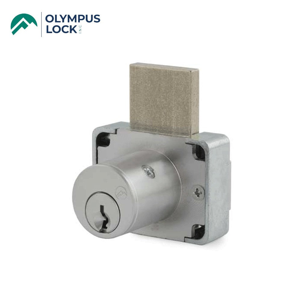 OLYMPUS LOCK - 200B - Weather Resistant Cabinet Deadbolt Drawer Lock - N Series - Key-Retaining Inverted Drawer - 15/16 Cylinder Length - Keyed Alike-915 - US26D (Satin Chrome-626)