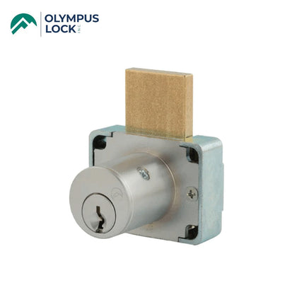 OLYMPUS LOCK - 200DW - Deadbolt Drawer Lock - N Series - Optional Cylinder Length - Optional Keying - US26D (Satin Chrome-626)