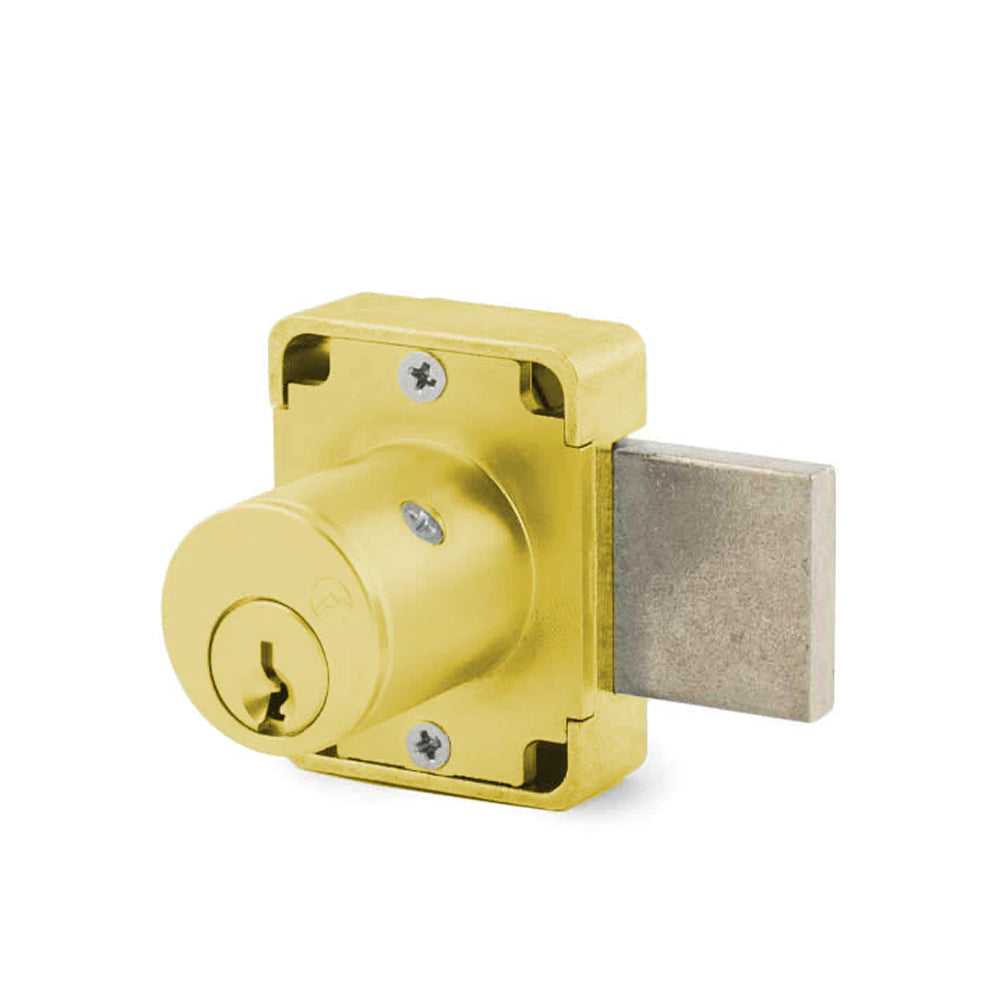 OLYMPUS LOCK - 500DR - Cabinet Deadbolt Door Lock - R Series - CCL R1 Keyway - Optional Cylinder Length - Key-Retaining - Optional Keying - Optional Handed - US4 (Satin Brass-606)