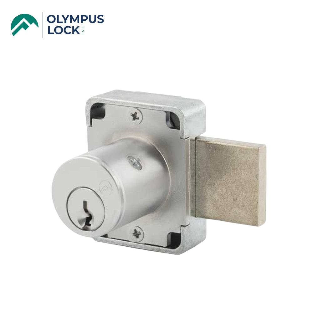 OLYMPUS LOCK - 500M - Cabinet Deadbolt Door Lock - MRI Function - R Series - CCL R1 Keyway - Optional Cylinder Length - Optional Keying - US26D (Satin Chrome-626)