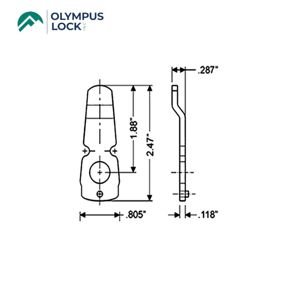 OLYMPUS LOCK - 720-3-2 - 2.47 Offset Cam For Vertical Function