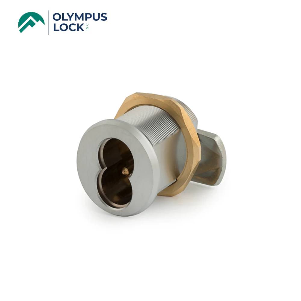 OLYMPUS LOCK - 720 - Solid Brass Cam Lock - Less Core - 1-1/8 Cylinder Length - US26D (Satin Chrome-626)