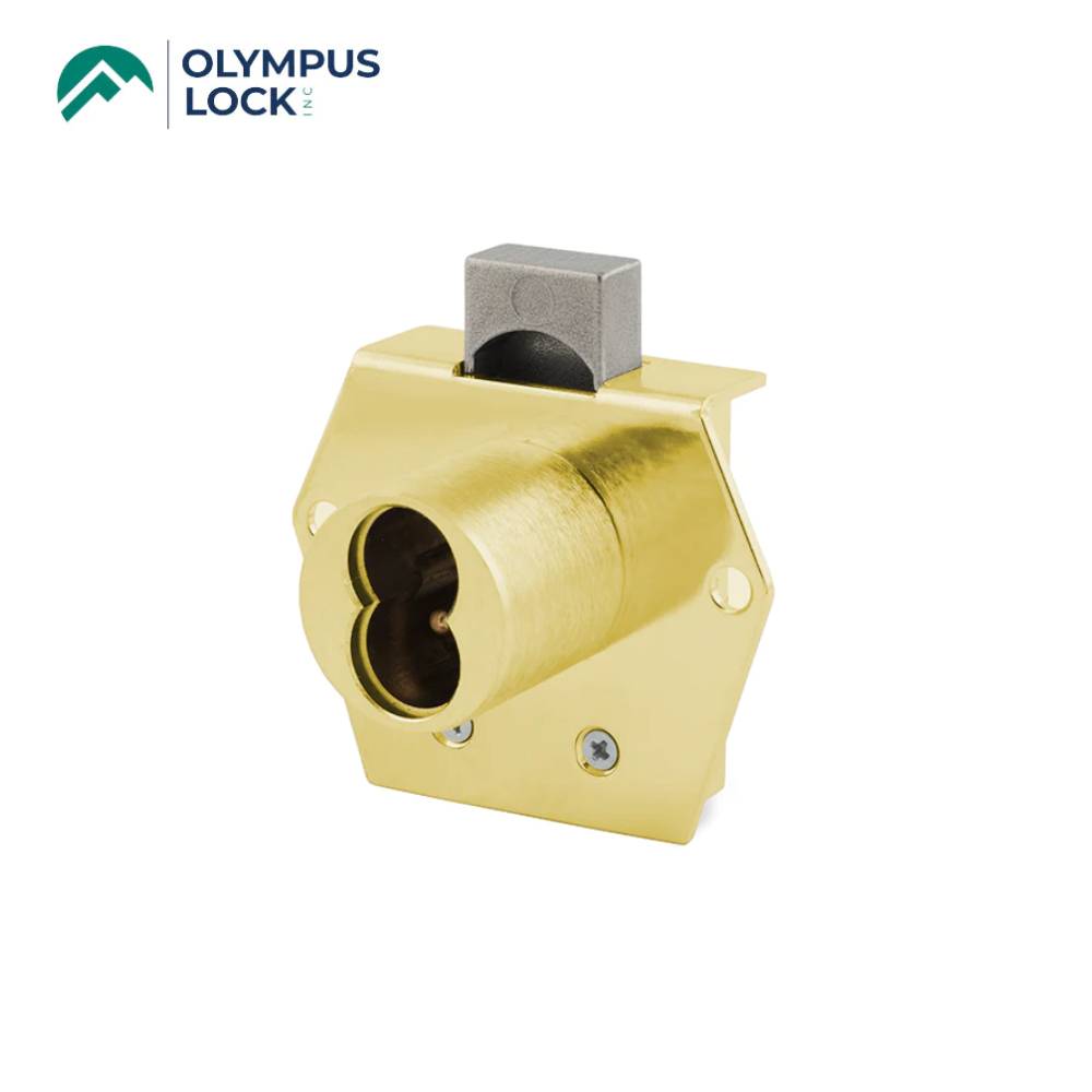 OLYMPUS LOCK - 725RD - Small Format (BEST) IC Core Deadbolt Door &amp; Drawer Cabinet Lock - Optional Key Retaining - 1-1/16 Inch Cylinder Length - Optional Handed - US4 (Satin Brass-606)