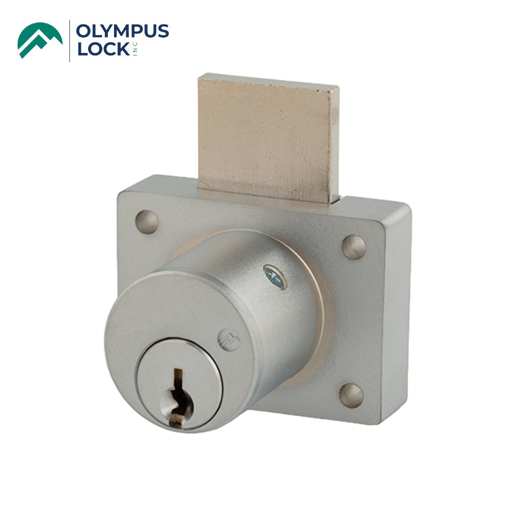 OLYMPUS LOCK - 800KI - Cabinet Deadbolt Drawer Lock - Key-Retaining - Schlage C Keyway - S Series - Optional Cylinder length - Optional Keying - Optional Handed - US26D (Satin Chrome-626)