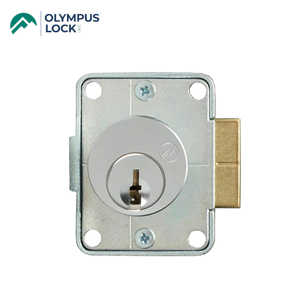 OLYMPUS LOCK - 997 - Cabinet Door Latch Lock - R Series - Optional Cylinder Length - Optional Keying - Optional Handed - US26D (Satin Chrome-626)