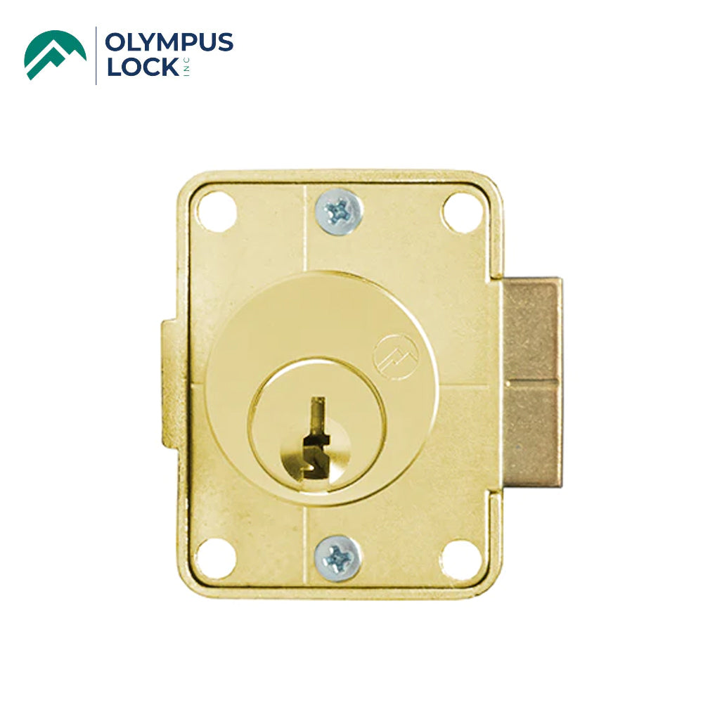 OLYMPUS LOCK - 999 - Door Latch Lock - N Series - Optional Cylinder Length - Optional Keying - Optional Handed - US4 (Satin Brass-606)