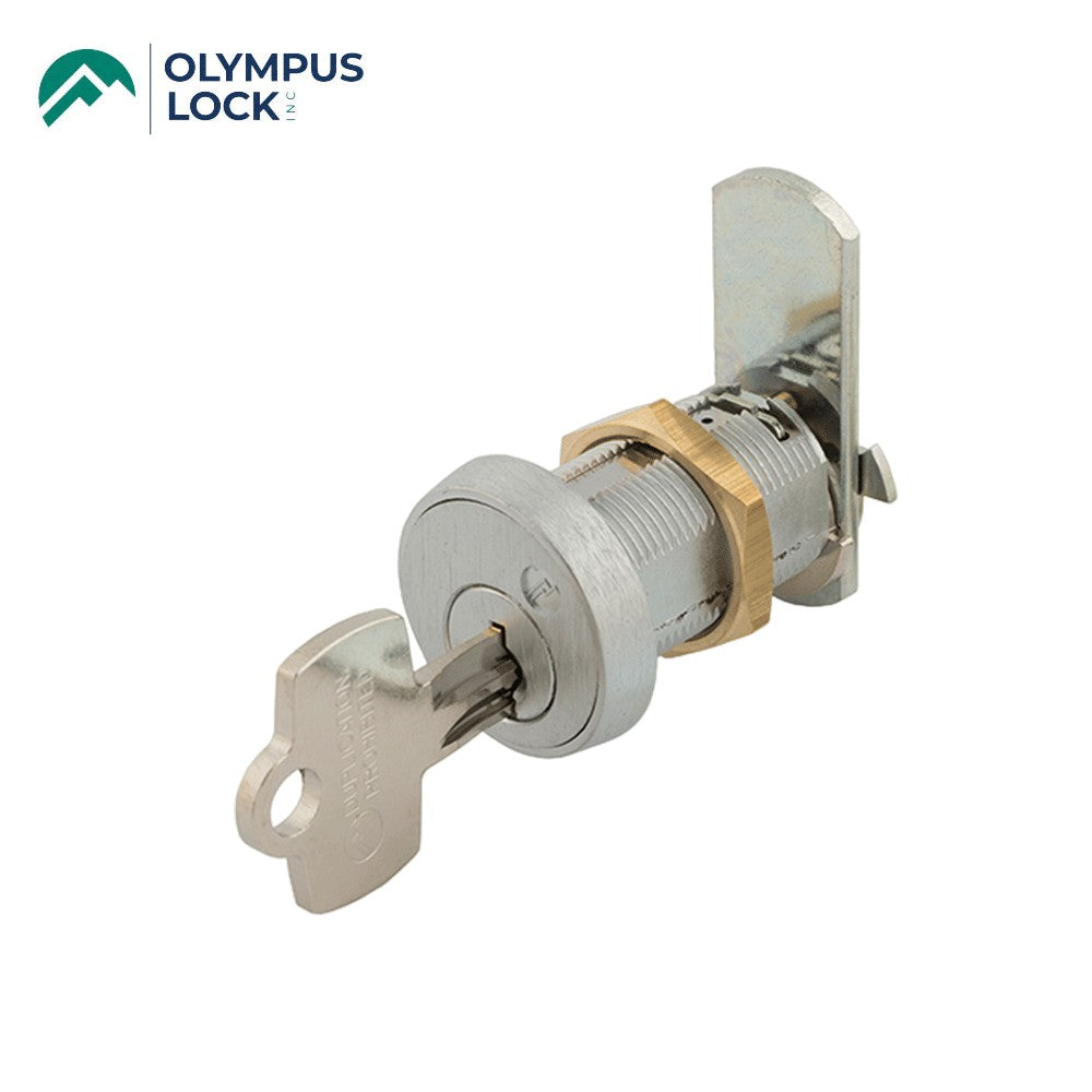 OLYMPUS LOCK - B7 - Pin Tumbler 3/4 Inch Cam Lock - 1-3/16 Inch Cylinder Length - Optional Keyway - Optional Keying - US26D (Satin Chrome-626)