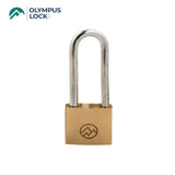 OLYMPUS LOCK - BP - Mountain Brand Solid Brass Padlocks - Optional Width - Long Shackle - Optional Keying