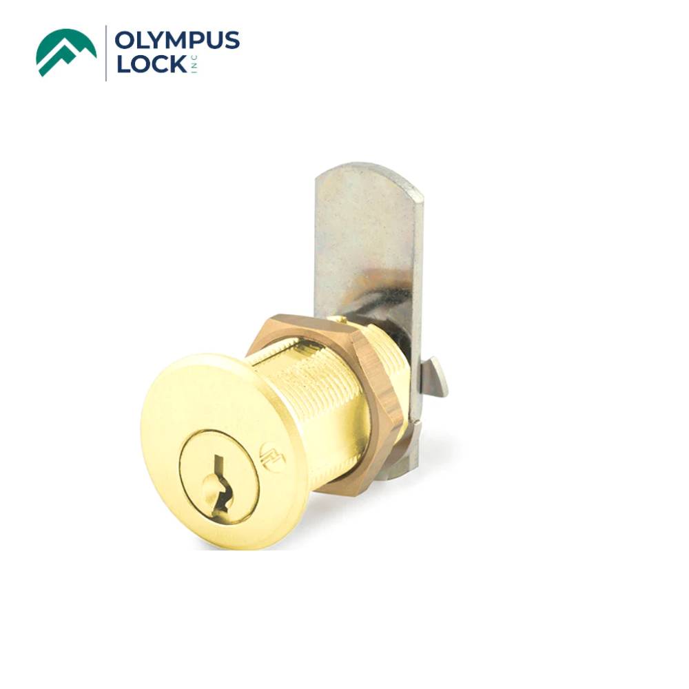 OLYMPUS LOCK - DCN - 3/4 Inch Barrel Diameter Cam Lock - N Series - Optional Cylinder Length - Optional Keying - US3 (Polished Brass-605)