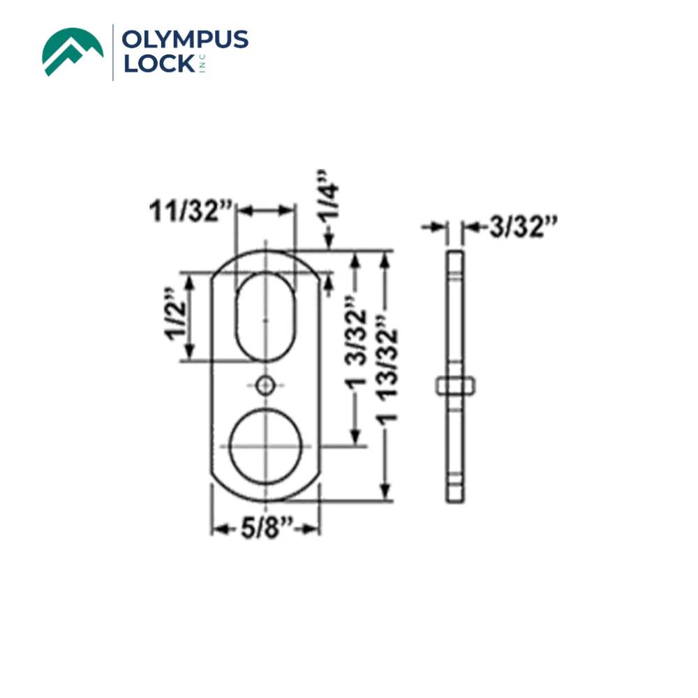 OLYMPUS LOCK - DCNP-100-B1 - Straight Cam With Oval Cutout