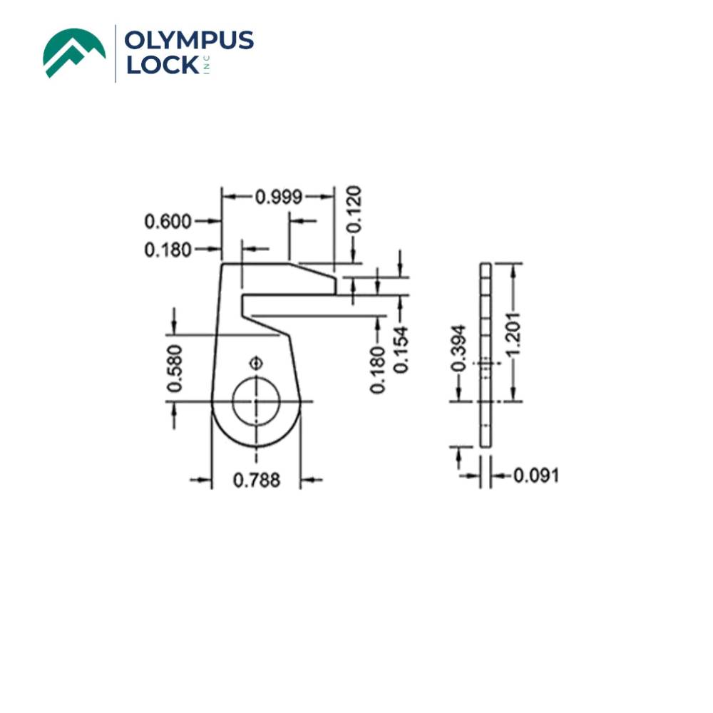 OLYMPUS LOCK - DCNP-100-B3 - Straight Hook Cam