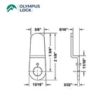 OLYMPUS LOCK - DCNP-100-HD3 - Heavy Duty Bent Cam - Optional Length