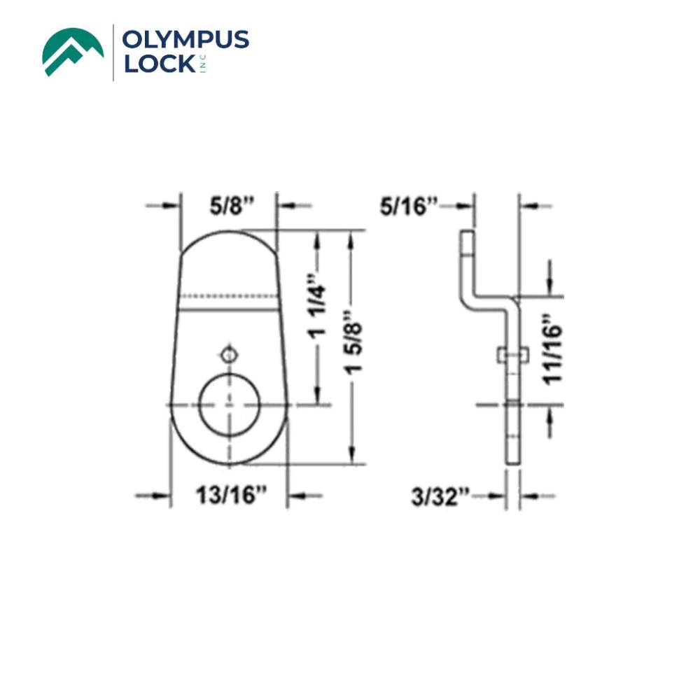 OLYMPUS LOCK - DCNP-100-HD3 - Heavy Duty Bent Cam - Optional Length