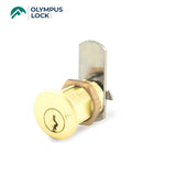 OLYMPUS LOCK - DCR - R Series 3/4 Barrel Diameter Cam Lock - Optional Cylinder Length - Optional Keying - Grade 1 - US3 (Polished Brass-605)