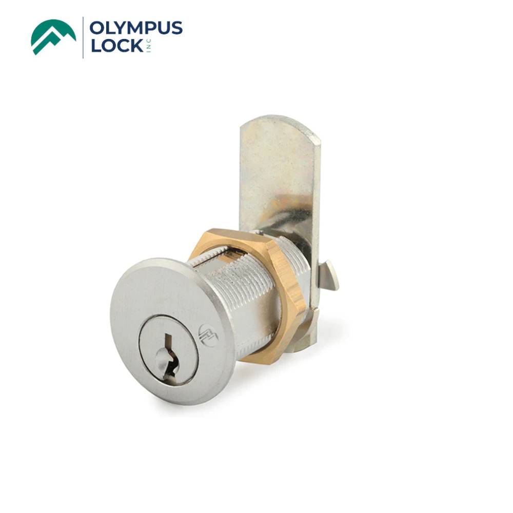 OLYMPUS LOCK - DCR - R Series 3/4 Barrel Diameter Cam Lock - Optional Cylinder Length - Optional Keying - Grade 1 - US26D (Satin Chrome-626)