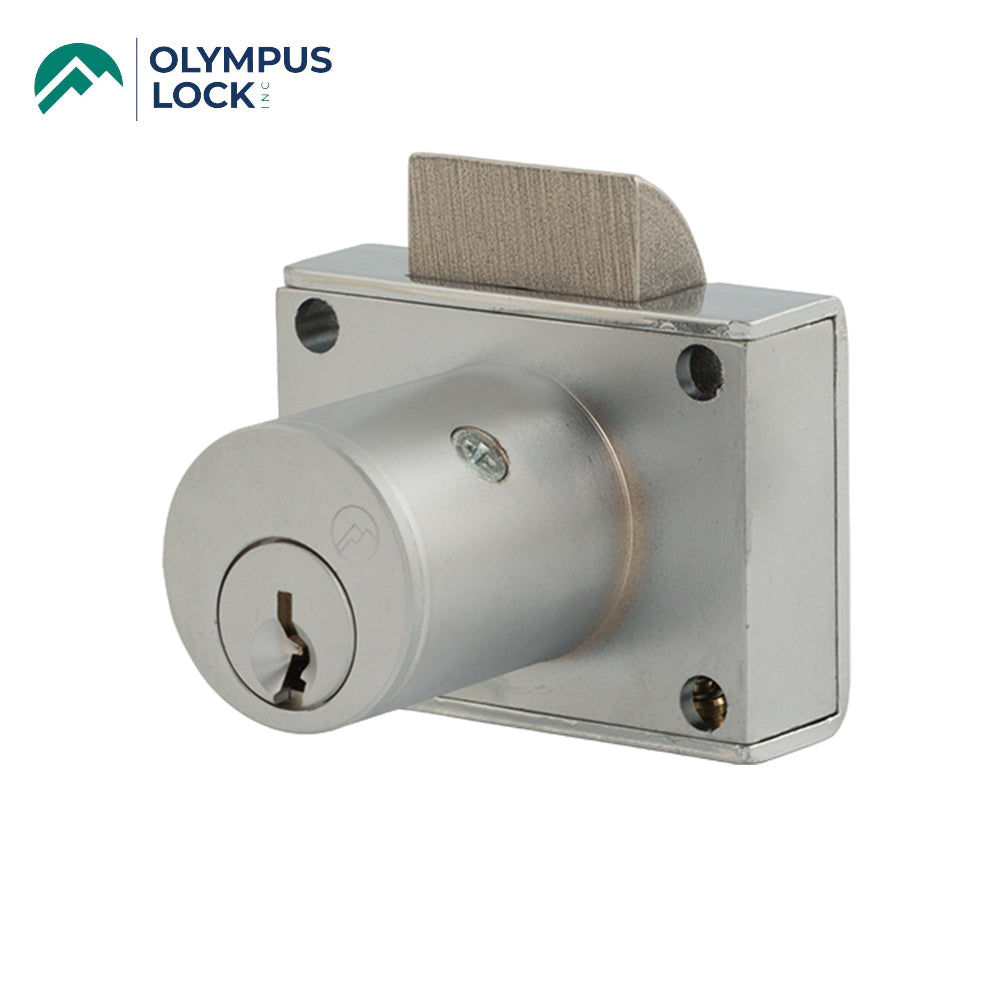 OLYMPUS LOCK - Heavy Duty Drawer Latch Lock - N Series - Optional Cylinder Length - Optional Keying - US26D (Satin Chrome-626)