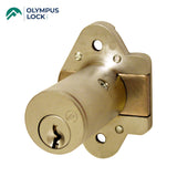 OLYMPUS LOCK - N078 - Cabinet/Furniture Deadbolt Door Lock - N Series National - Optional Cylinder Length - Optional Keying - Optional Handed - US4 (Satin Brass-606)