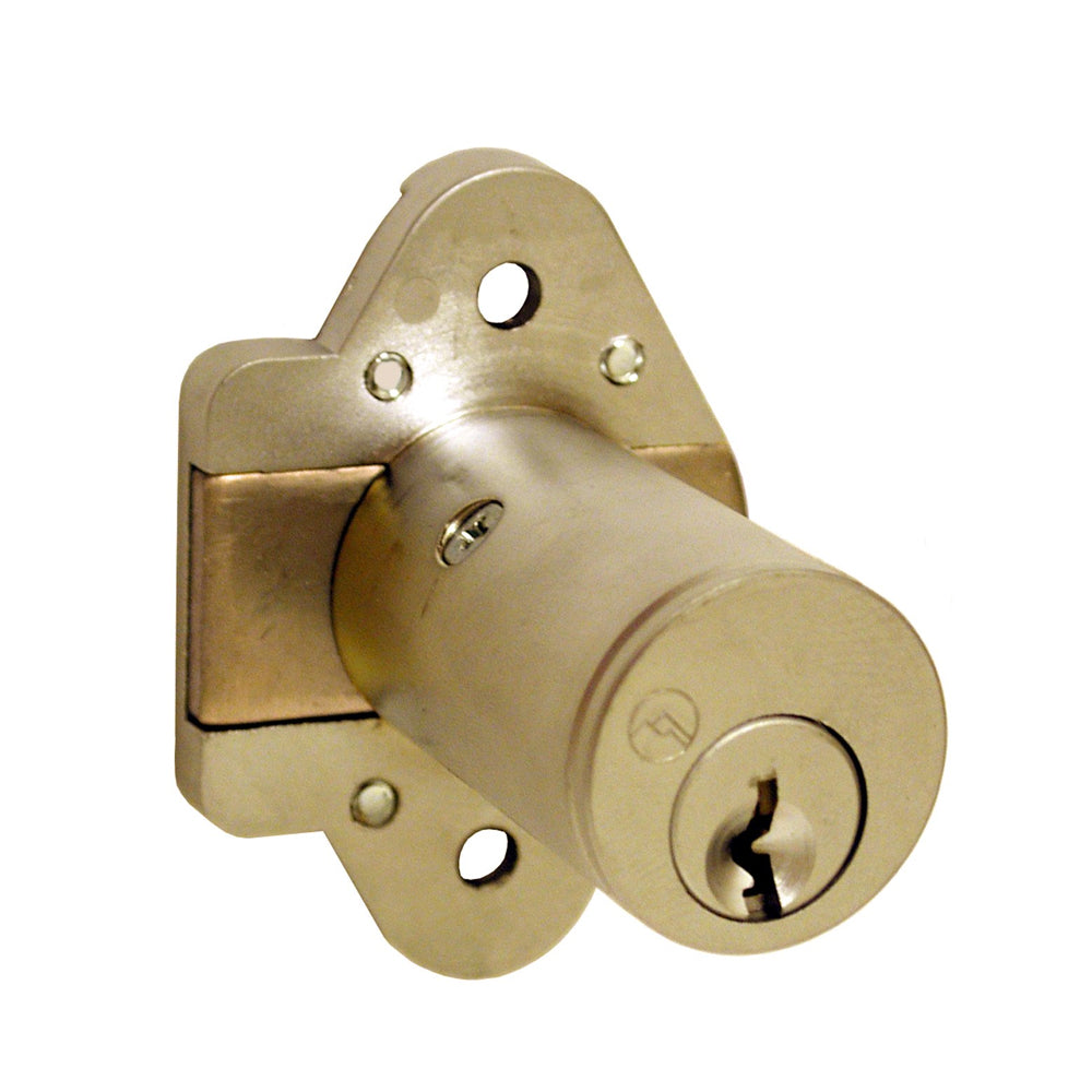 OLYMPUS LOCK - N078 - Cabinet/Furniture Deadbolt Door Lock - N Series National - Optional Cylinder Length - Optional Keying - Optional Handed - US4 (Satin Brass-606)