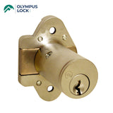 OLYMPUS LOCK - N078 - Cabinet/Furniture Deadbolt Door Lock - N Series National - Optional Cylinder Length - Optional Keying - Optional Handed - US4 (Satin Brass-606)