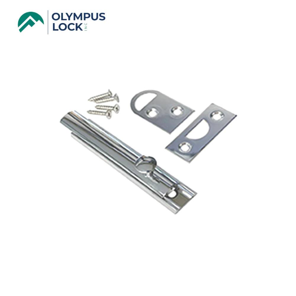 OLYMPUS LOCK - SB-3 - Slide Bolt - 3 Length - US26 (Polished Chrome-625)