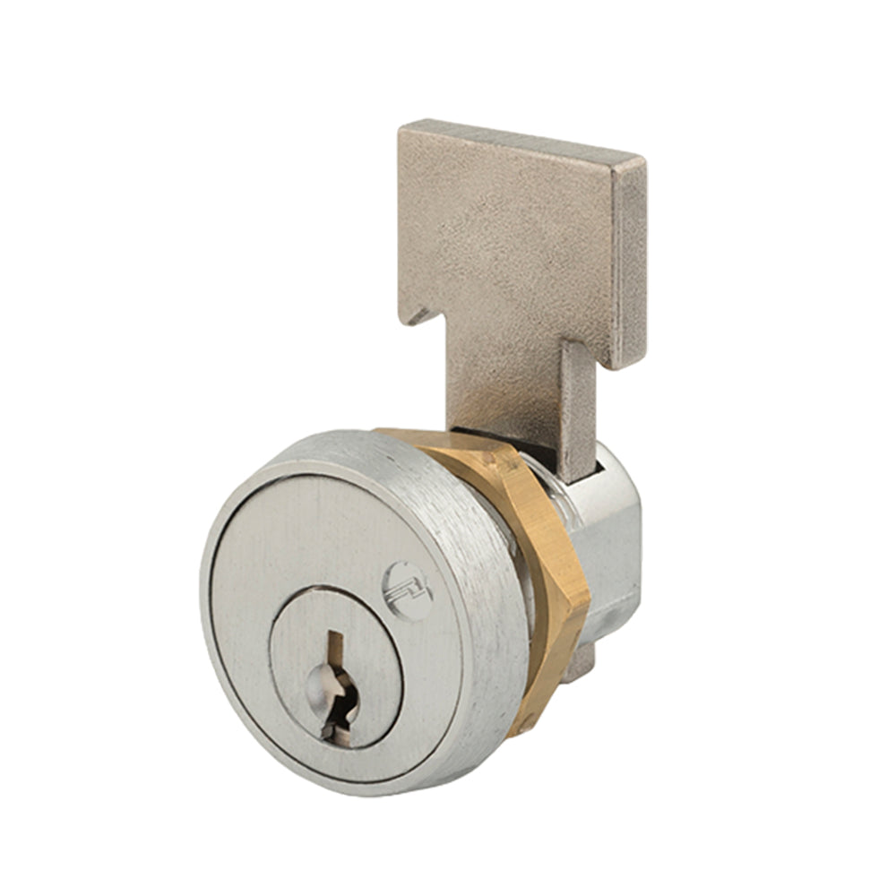 OLYMPUS LOCK - T37 - T-Bolt Metal Drawer Lock - N Series - 4-Pin Cylinder - Optional Keying - US26D (Satin Chrome-626)