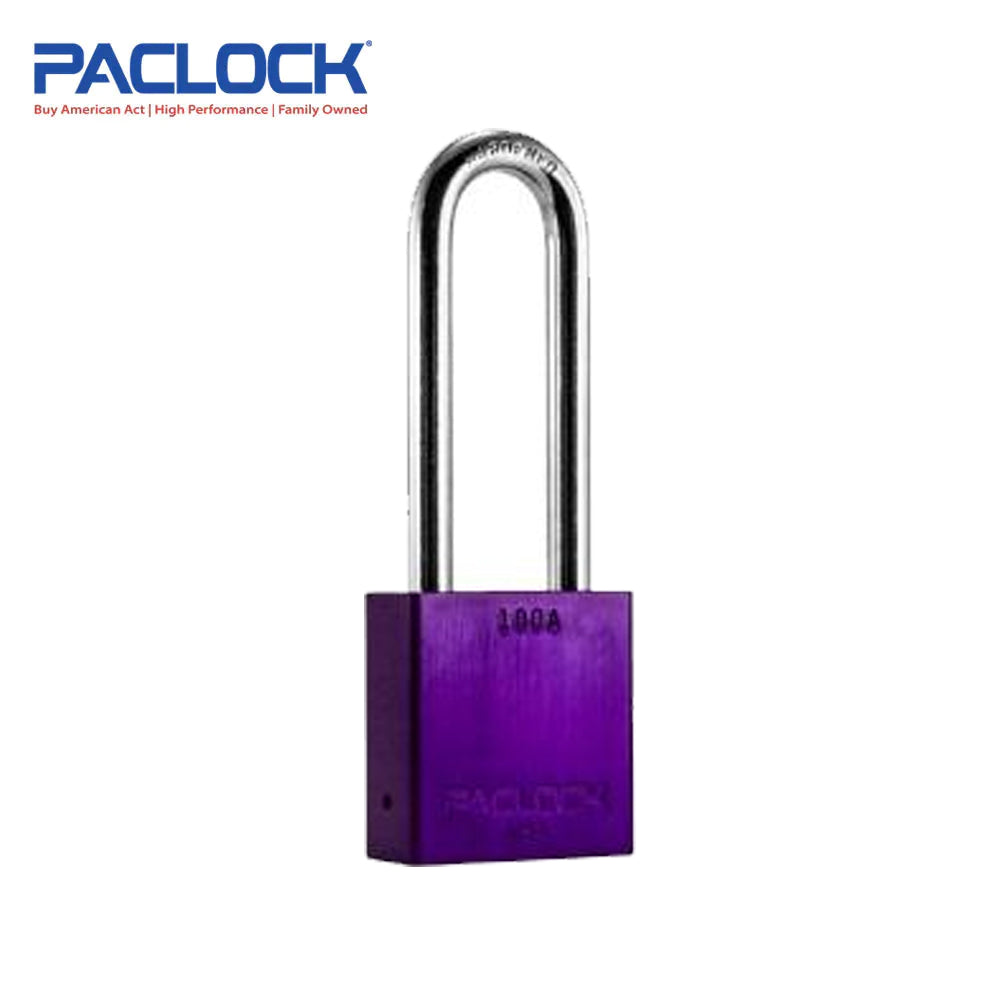 PACLOCK Medium-Duty Aluminum Padlock with 3/4 Inch Shackle Spread and PR2 Keyway 100A Series - Hardened Steel Shackles