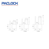 PACLOCK Medium-Duty Aluminum Padlock with 3/4 Inch Shackle Spread and PR1 Keyway 100A Series - Hardened Steel Shackles