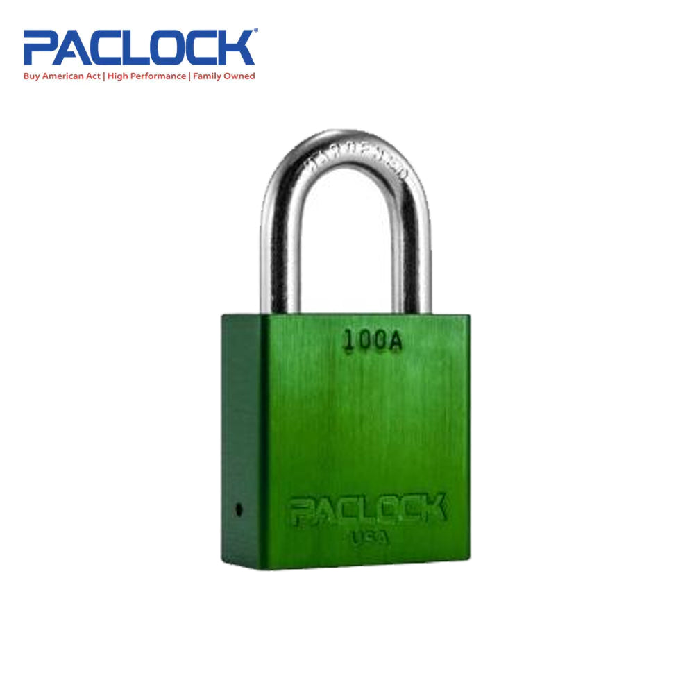 PACLOCK Medium-Duty Aluminum Padlock with 3/4 Inch Shackle Spread and PR2 Keyway 100A Series - Hardened Steel Shackles