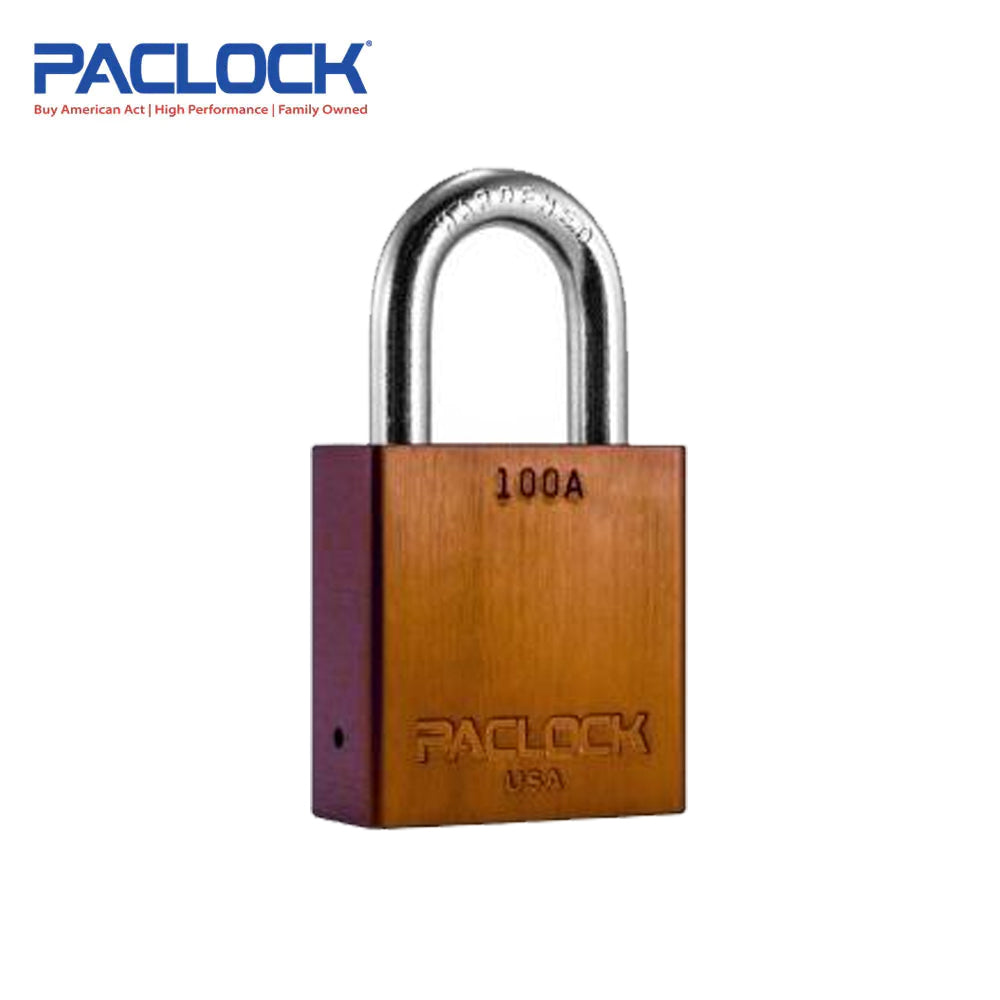 PACLOCK Medium-Duty Aluminum Padlock with 3/4 Inch Shackle Spread and PR2 Keyway 100A Series - Hardened Steel Shackles