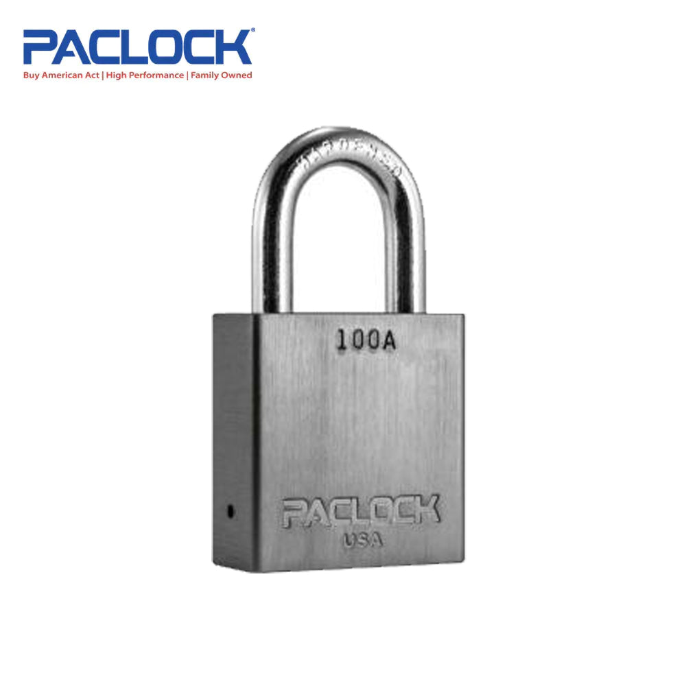 PACLOCK Medium-Duty Aluminum Padlock with 3/4 Inch Shackle Spread and PR2 Keyway 100A Series - Hardened Steel Shackles